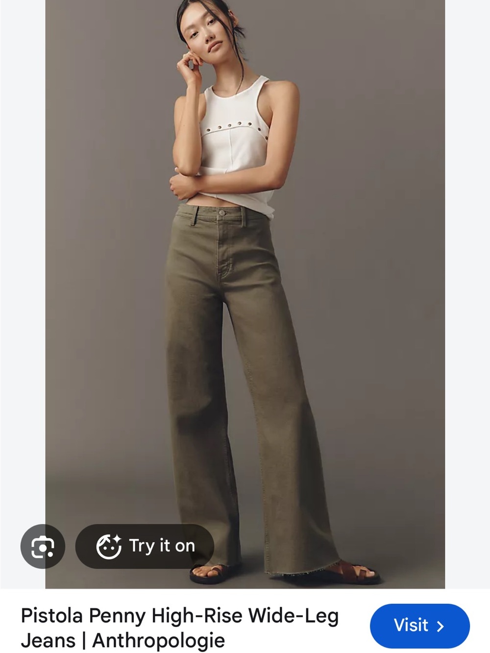 pistola Olive High-Rise Wide-Leg Jeans